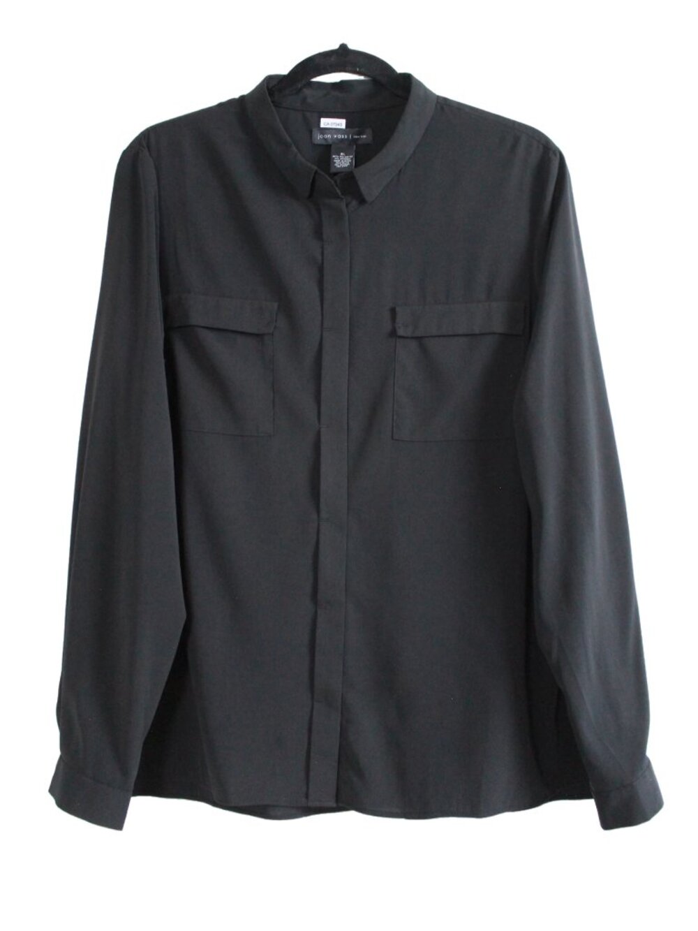 Joan Vass New York Long Sleeve Button Front Blouse